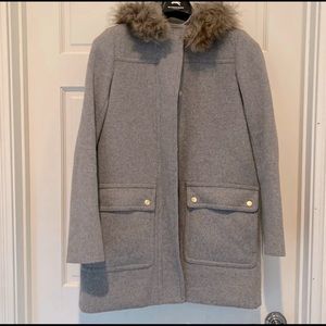 Jcrew wool coat with hood